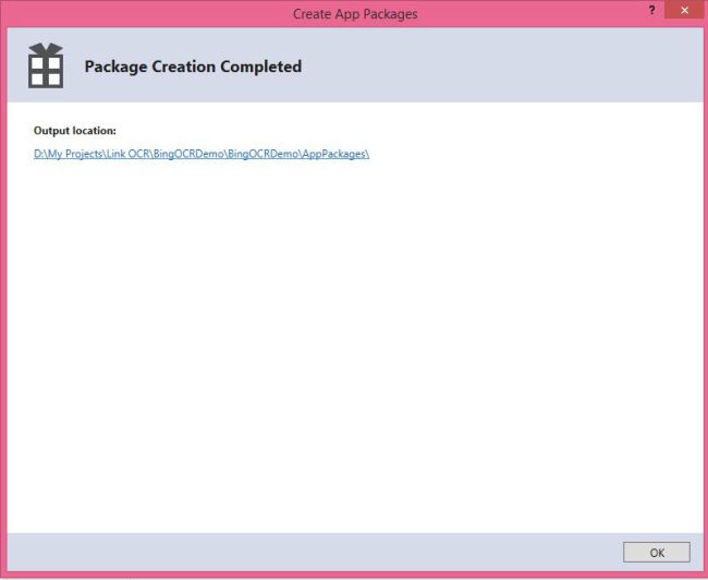 package creation completed